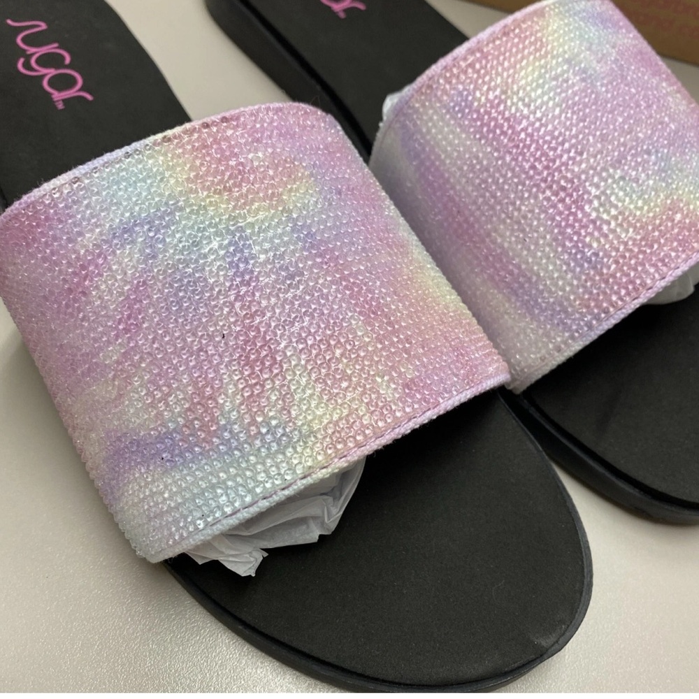 Sugar Pastel Sahara Embellished Slide Sandals Sz 9 NWOT